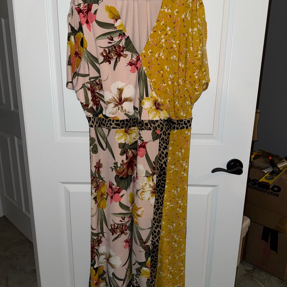 Cato Pink Asymmetrical Sundress Flutter Sleeves